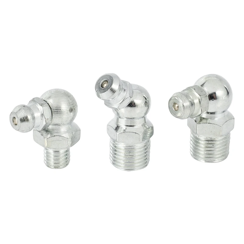 

120Pcs Iron Galvanized 90 Degree and 45 Degree and Straight Hydraulic Grease Fittings