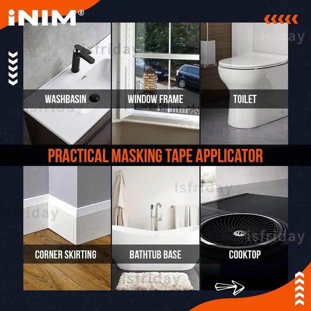 INIM® Easy Masking Tape Applicator Painter Fast Precise Tape Cutting for Doors 6