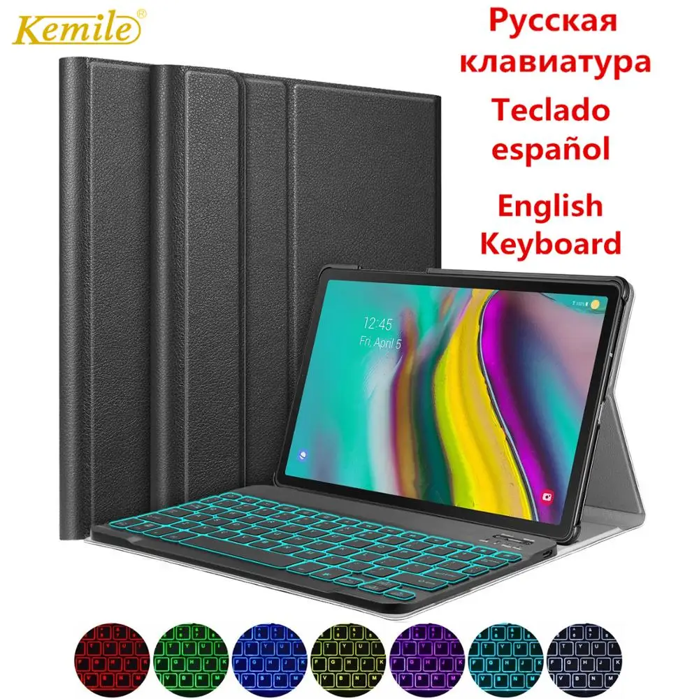Чехол с клавиатурой русской и испанской раскладкой для Samsung Galaxy Tab S6 10 5 SM T860 2019