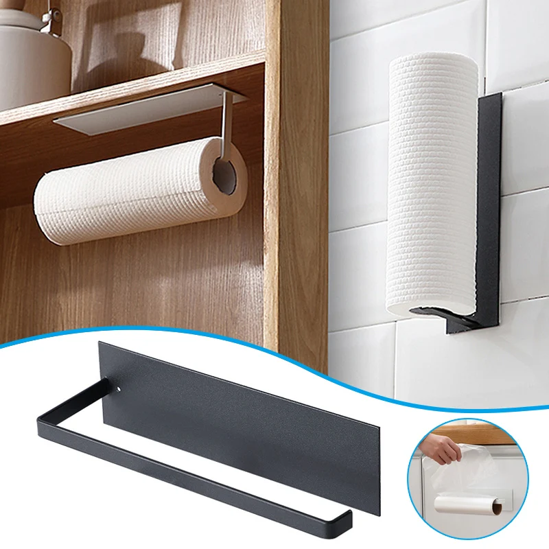 

Paper Towel Holder Wall Mount for Kitchen/Bathroom AccessoriesUnder Cabinet Roll Paper Rack with Strong Self Adhesive banheiro