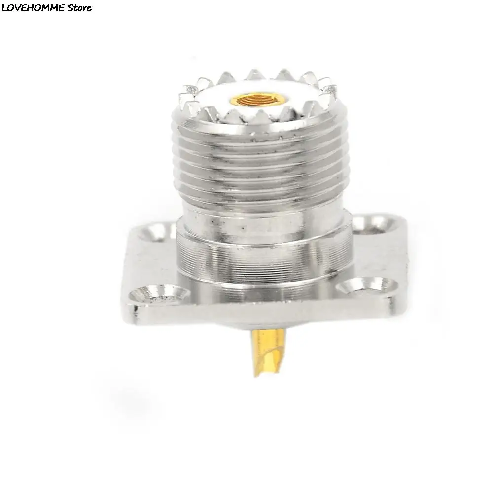 

1 x гнездовой разъем панели UHF SO-239 гнездовой разъем квадратный припой в форме чашки коаксиальный разъем для радио