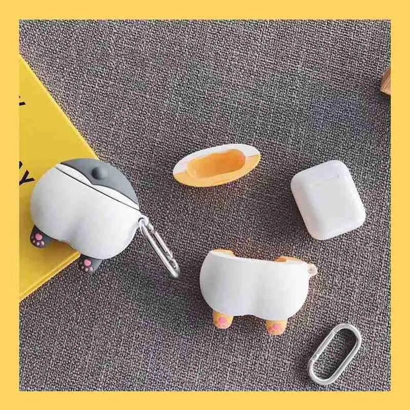 

Cute Earphone Case Silicone Cases For Airpods 1 Airpods Case TPU Soft Protective Cover For Airpods Pro Box With Keychain