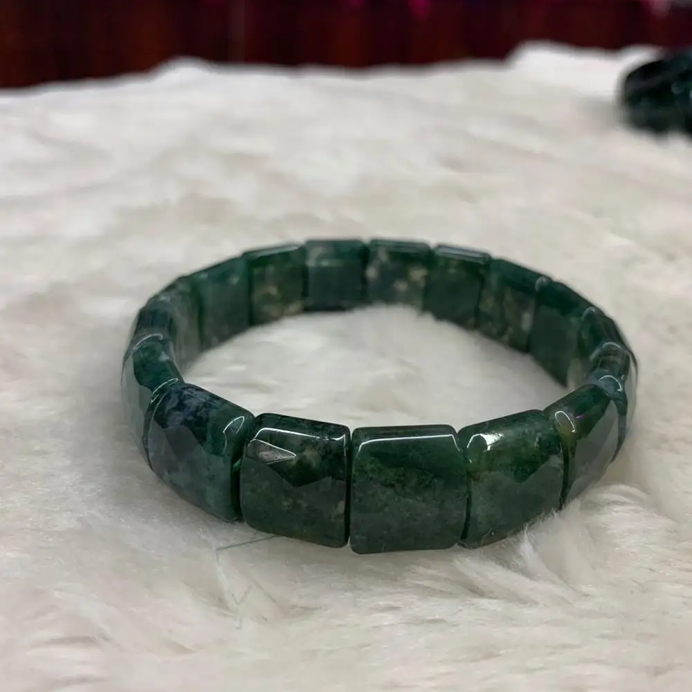 Бусы из натурального Моха Агата Браслет Из Камня камня DIY ювелирные изделия