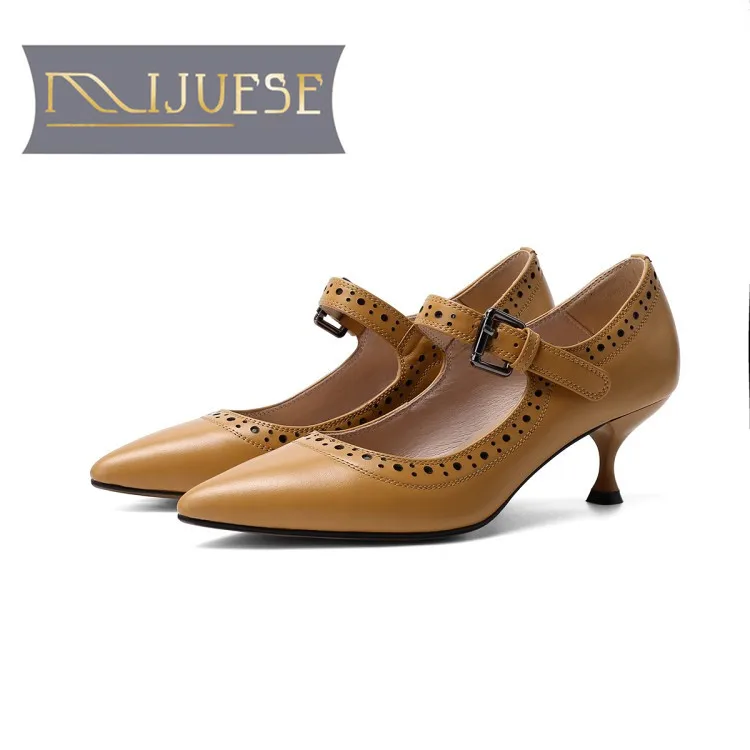 Женские туфли лодочки из мягкой коровьей кожи с острым носком и ремешком