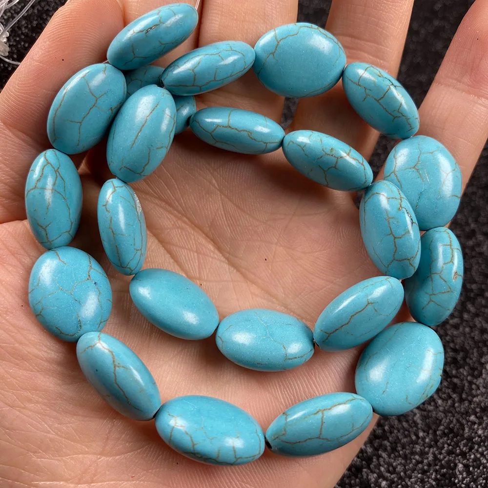 

Stone Beads blue Turquoises Oval shape Loose isolation Beads Semi-Finished For jewelry making DIY necklace bracelet accessories