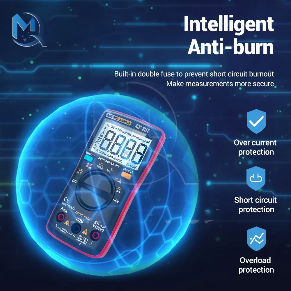 AN8009 Multimeter AC750V LCD Digital Display with NVC Intelligent Anti-burn Voltage and Vurrent High-precision Multimeter images - 6