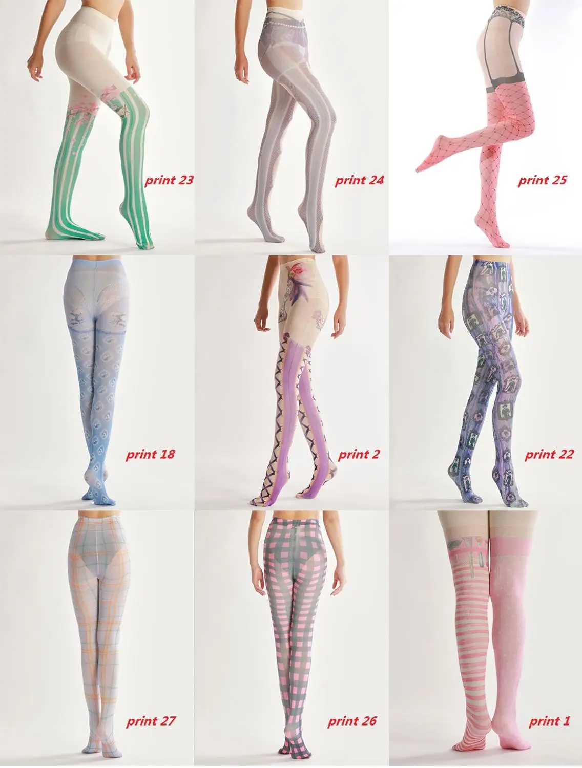Designs High Quality Flexible Digital Print Tights Fashion Paint Pattern Pantyhose Soft Winter Colorful Stockings Womens