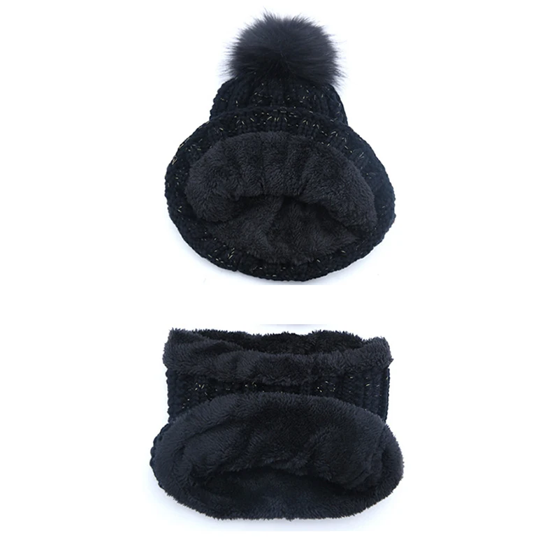 2019 зимние вязаные шапки бини женские толстые теплые шапочки Skullies уличные наборы