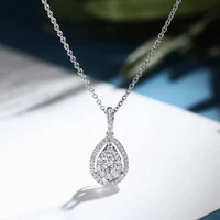 caoshi classic water drop shape pendant necklace for women micro paved shiny cubic zirconia wedding party jewelry dropshipping