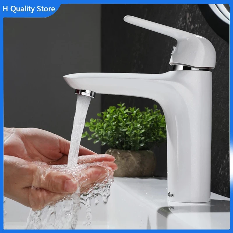 Белый стильный элегантный смеситель для ванной комнаты раковины кран воды с