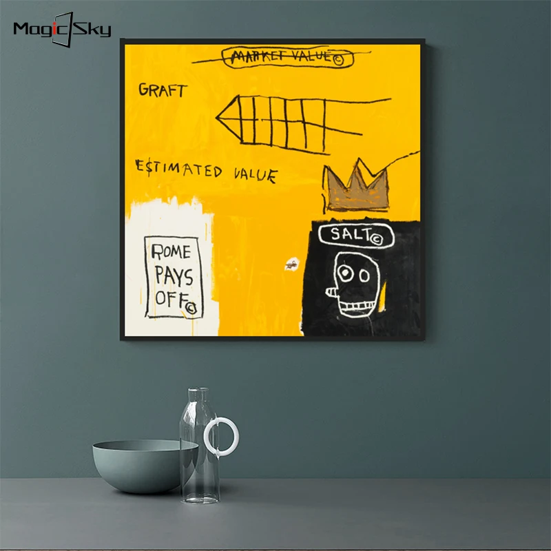 

Genius Jean Michel Basquiat Posters and Prints Abstract Canvas Painting Street Graffiti Wall Art Living Room Home Decor Modern