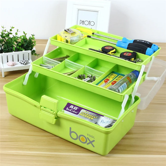 

10 pcs High-quality Multi-Function Toolbox Home Hand-Held Art Portable Hardware Storage Box Repair Tool Box Case Household box