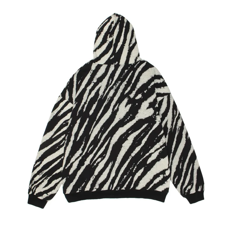 

SEVEYFAN Men's Vintage Zebra Pattern Printed Hoodies Streetwear Hip Hop Oversize Sweatshirts for Couples