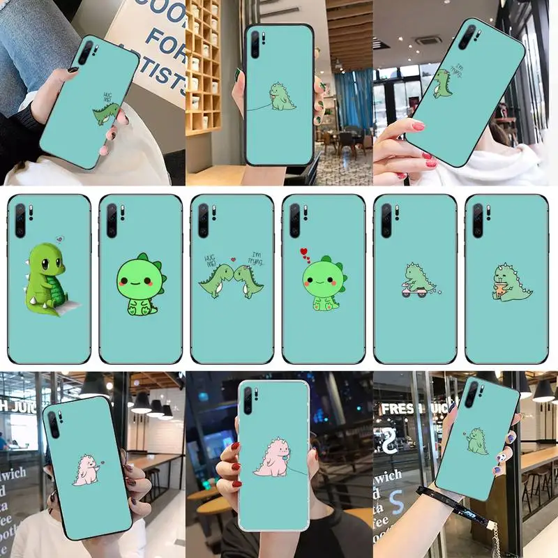 

dinosaur Cartoon Couple friends Phone Case For Huawei P40 P20 P30 Mate 40 20 10 Lite Pro Nova 5t P Smart 2019