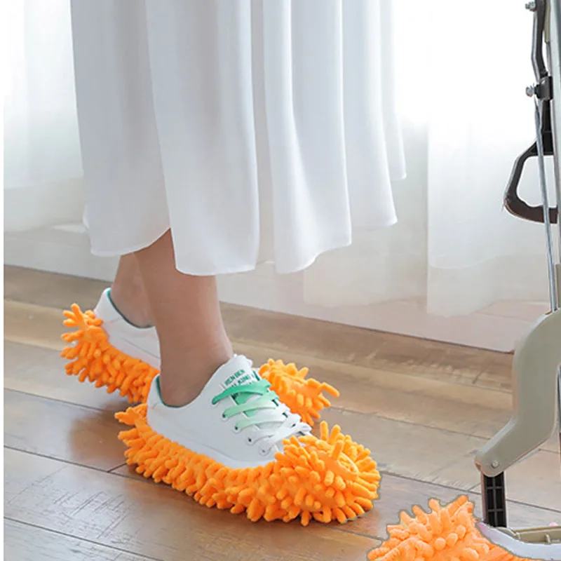 Orange B унисекс; моющиеся Тапочки для уборки пыли; тапочки из микрофибры для уборки дома; тапочки для уборки полов - Цвет: Orange