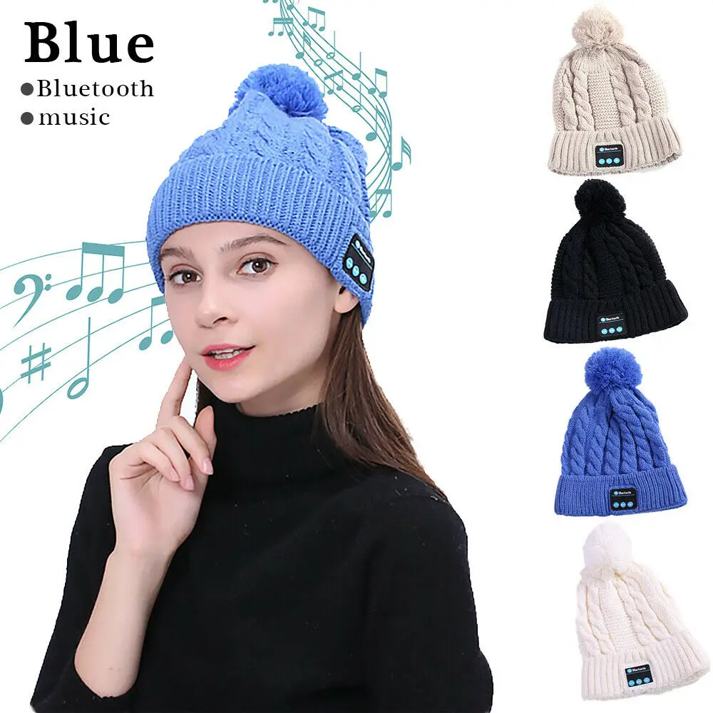 Bluetooth Hat Women kids Beanie Wireless Headset Headphones Cap Over Ear Music Handsfree Earphones with Mic Speaker | Электроника