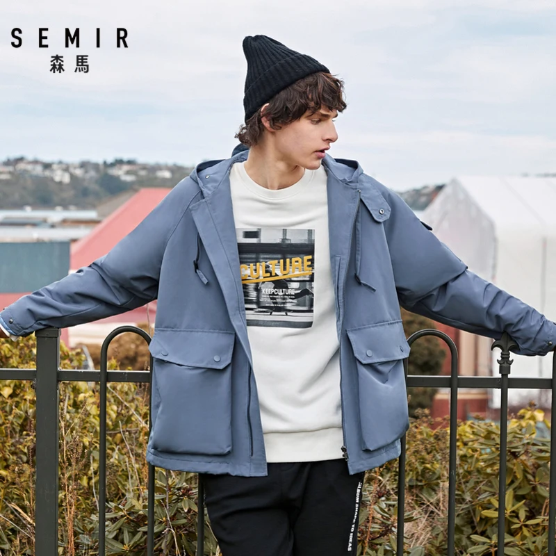 Куртка SEMIR мужская с капюшоном Свободная Повседневная модная верхняя одежда