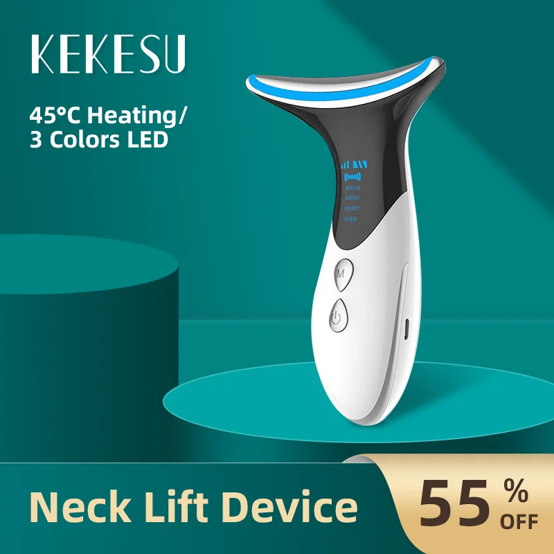 

KEKESU-Neck and Face Lift Tool,3 Color LED Photon Therapy,Heating, Wrinkle Removal，Tighten Skin, Reduce Double Chin, Anti Wrinkl