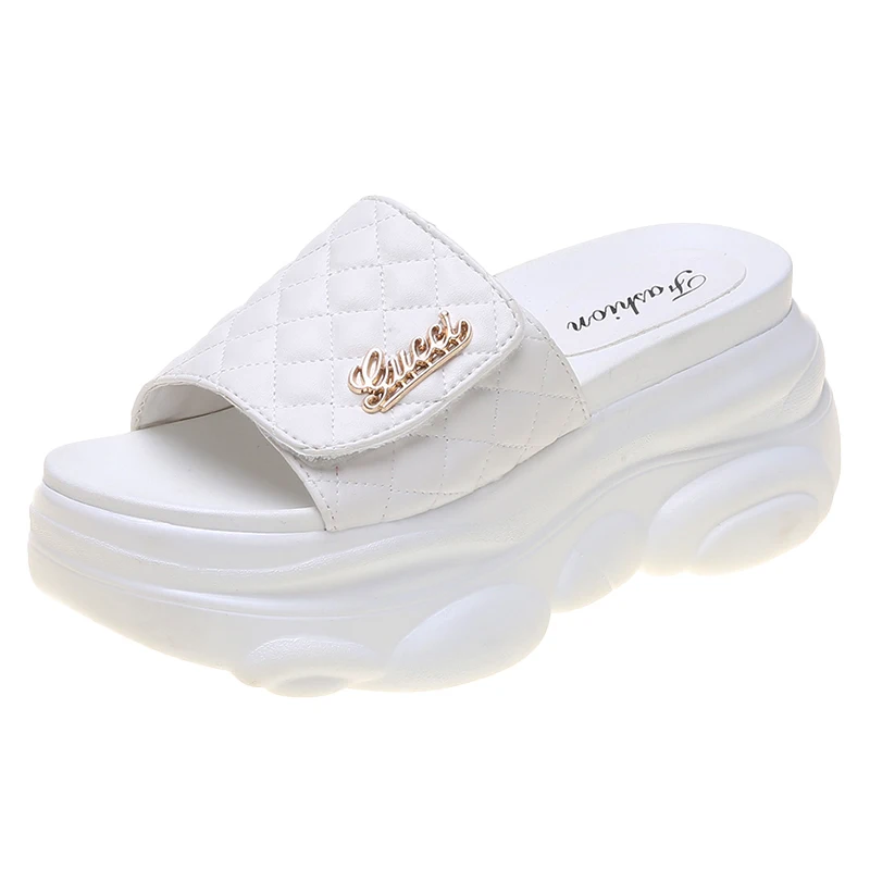 Сандалии женские на платформе 8 см босоножки танкетке Нескользящие кожаные