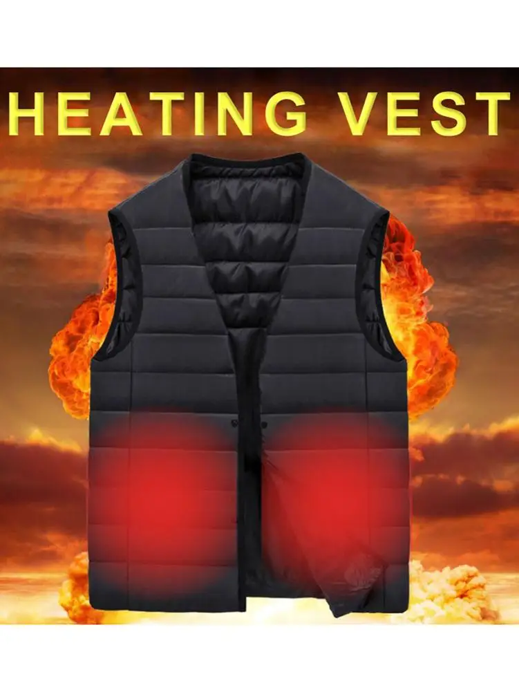 

Жилет мужской с электрическим подогревом, хлопковая теплая куртка с V-образным вырезом, Графеновый жилет из углеродного волокна, для улицы, ...