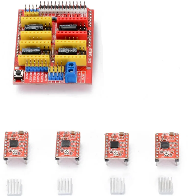 ЧПУ щит v3 гравировальный станок/3D принтер/+ 4 шт. A4988 Плата расширения драйвера для