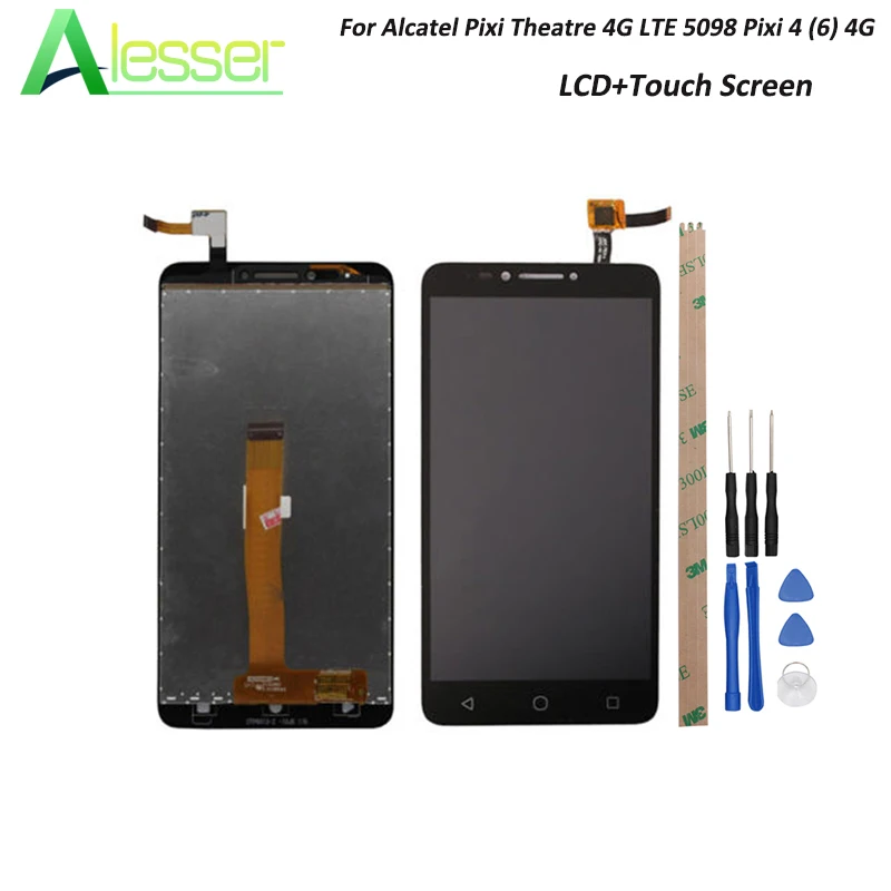 Alesser для Alcatel Pixi Theatre 4G LTE 5098 4 (6) ЖК дисплей и сенсорный экран в сборе Запчасти +