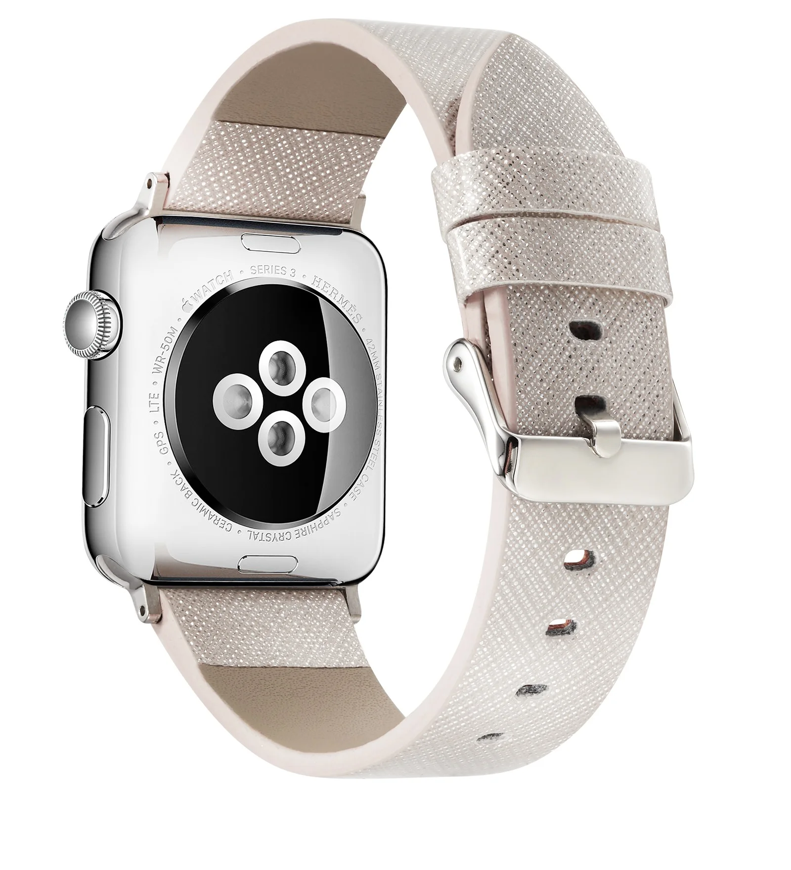 

Ремешок кожаный для Apple Watch 38 41 40 42 45 44 мм, элегантный стильный блестящий браслет для IWatch Series 76 5 4 3 2 1 SE, Текстурированный