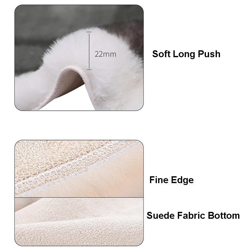 Декоративный Напольный коврик из искусственного кроличьего меха с принтом