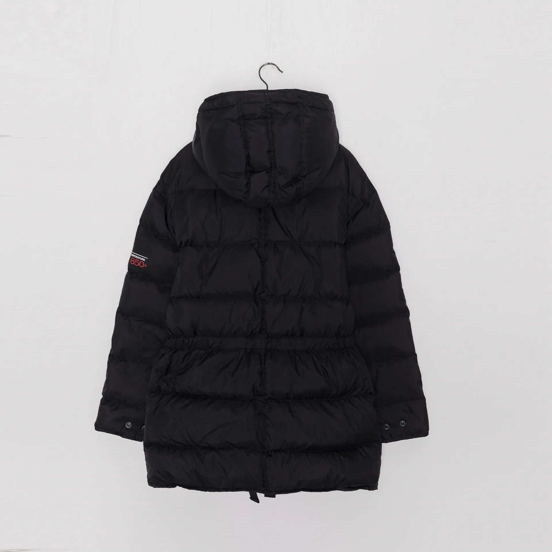 

Women Hooded Down Jacket Black or White Long Sleeve Loose Winter Warm Coats