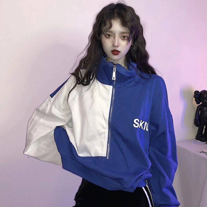 Женская толстовка с длинным рукавом Повседневная укороченная высоким