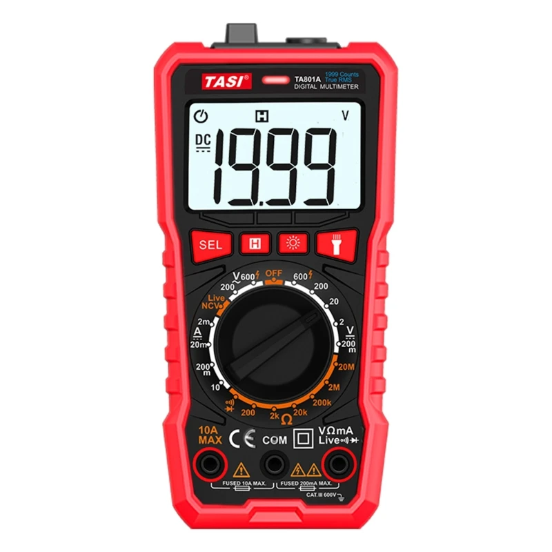 

Digital Multimeter NCV Ture Rms AC DC Auto RangeTester Ohm Hz Volt TA801A/B/C/D