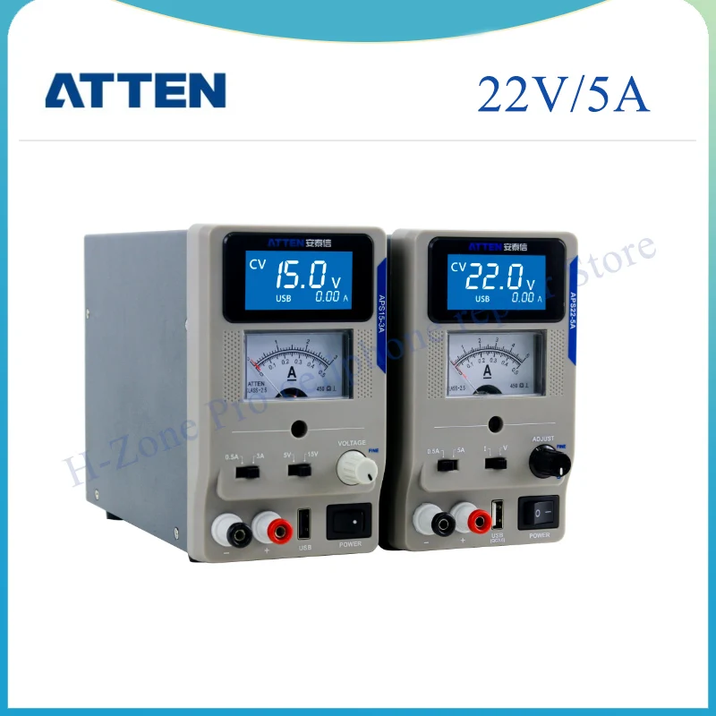 ATTEN APS22 5A оригинальный 22V USB Цифровой Регулируемый лабораторный точный источник