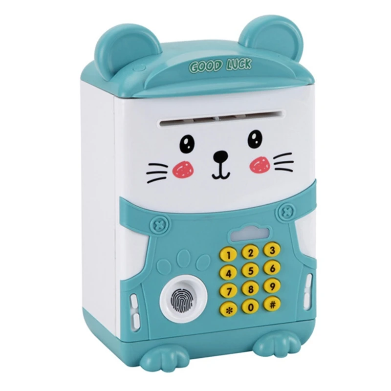 

1Pc Interactive Money Bank Stimulation ABS Electronic Piggy Bank Fingerprint Sensing Money Box for Kid ATM Safe Box