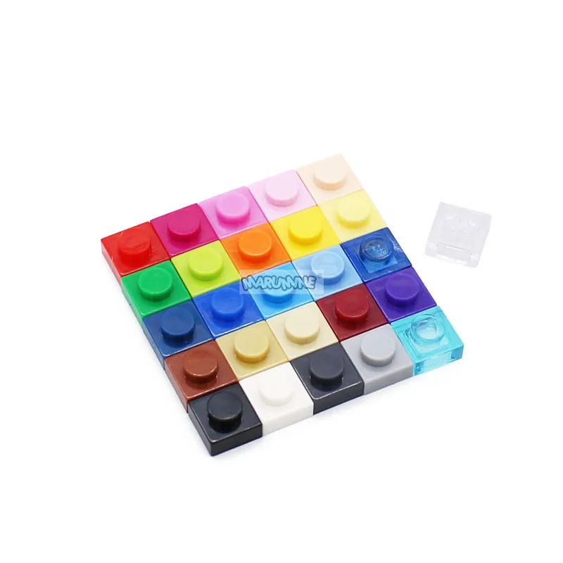 Кубики MARUMINE 200 шт. 1x1 базовая пластина MOC 3024 3D конструктор с изображением пикселей