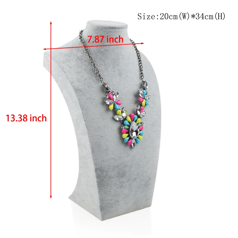 Серый бархатный держатель для ювелирных изделий стойка демонстрации цепочек