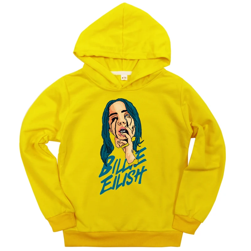 Новинка года; детские толстовки с капюшоном и принтом Billie Eilish для малышей; повседневные осенние толстовки для мальчиков и девочек; спортивная одежда с капюшоном для детей-подростков; Одежда для младенцев