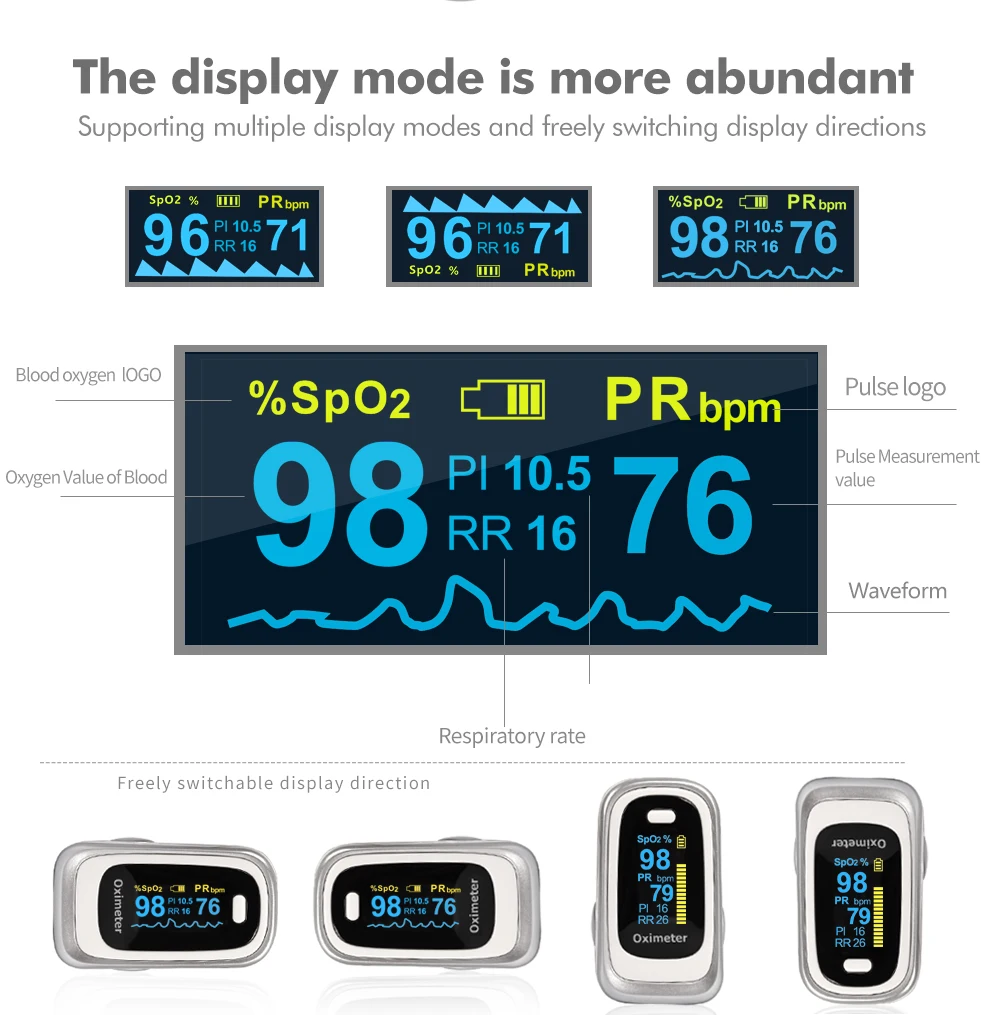 

oxymeter fingers 8 hours sleep monitor spo2 pulse oximeter Fingertip Oled Portable Oximeter Meter blood oxygen pulsoksymetr