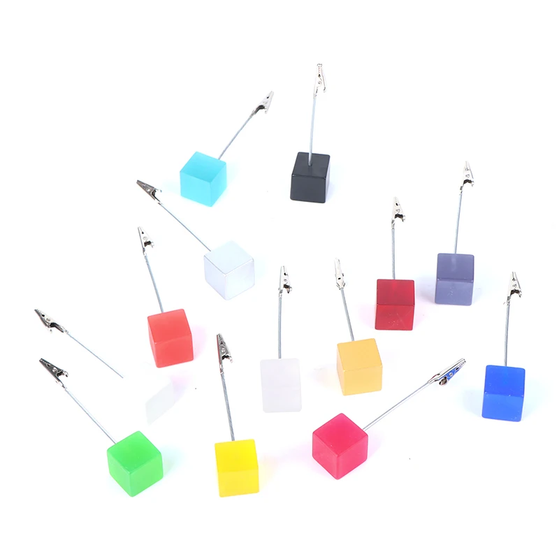 1PCS Colorful Cube Stand Alligator Wire Photo Clip Memo Card Holder Note Clamp | Канцтовары для офиса и дома