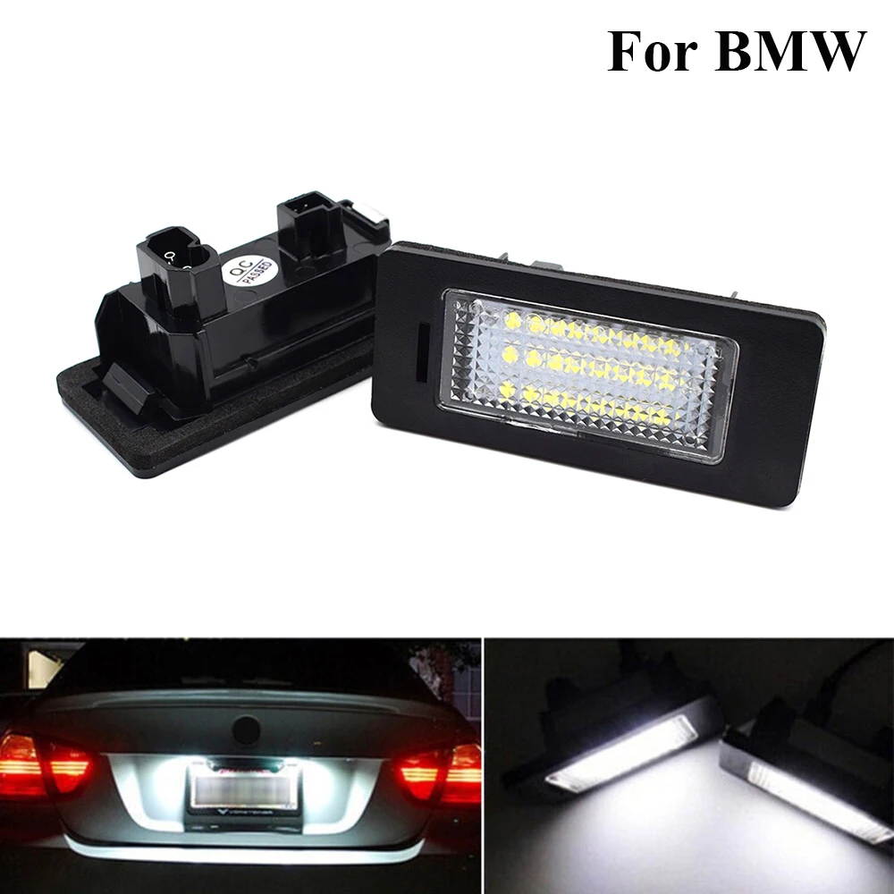 

2 pcs White Car LED License Plate Lights Number Plate lights Tail Lamp Car Accessorie For BMW E90 M3 E92 E70 E39 F30 E60 E61 E93