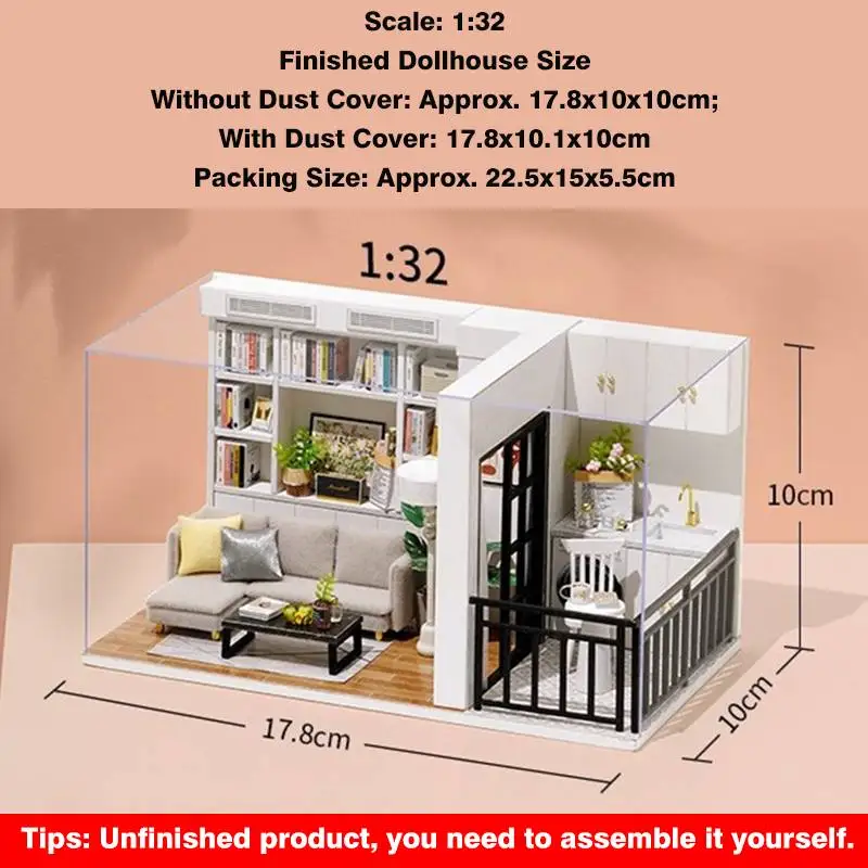 

DIY Miniature Dollhouse 1:32 Handmade Doll House Model Building Kits Toys For Children Creative Room Idea Doll House