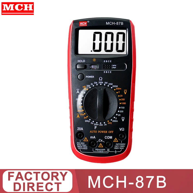 

MCH-87 Series Handheld LCD Digital Multimeter AC/DC Voltage Amp Current Backlight Meter