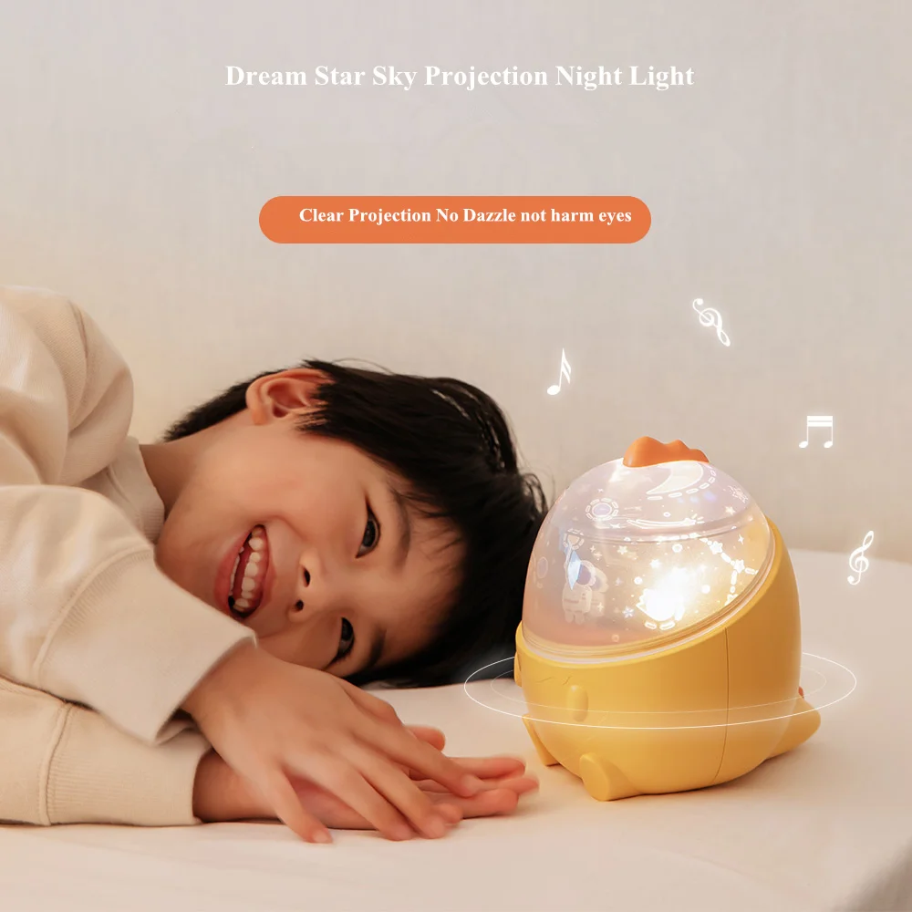 Dream Cosmic Sky Projector Novelty Dinosaur 360 Degree Rotation Projection Lamp LED Night Light Music Box For Kids Child Gift enlarge