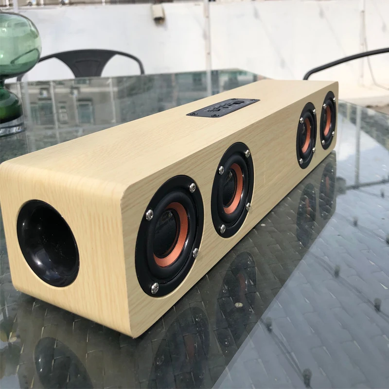 wireless portable wooden bluetooth speaker home theater subwoofer computer speaker long strip audio car speaker audio center free global shipping