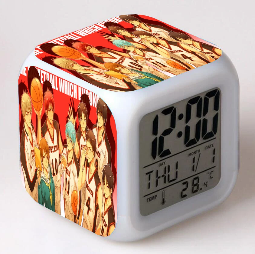 

Anime Kuroko's Basketball LED 7 Color Flash Digital Alarm Clocks Night Light Bedroom Desk Clock Alarm-Clock seven colors