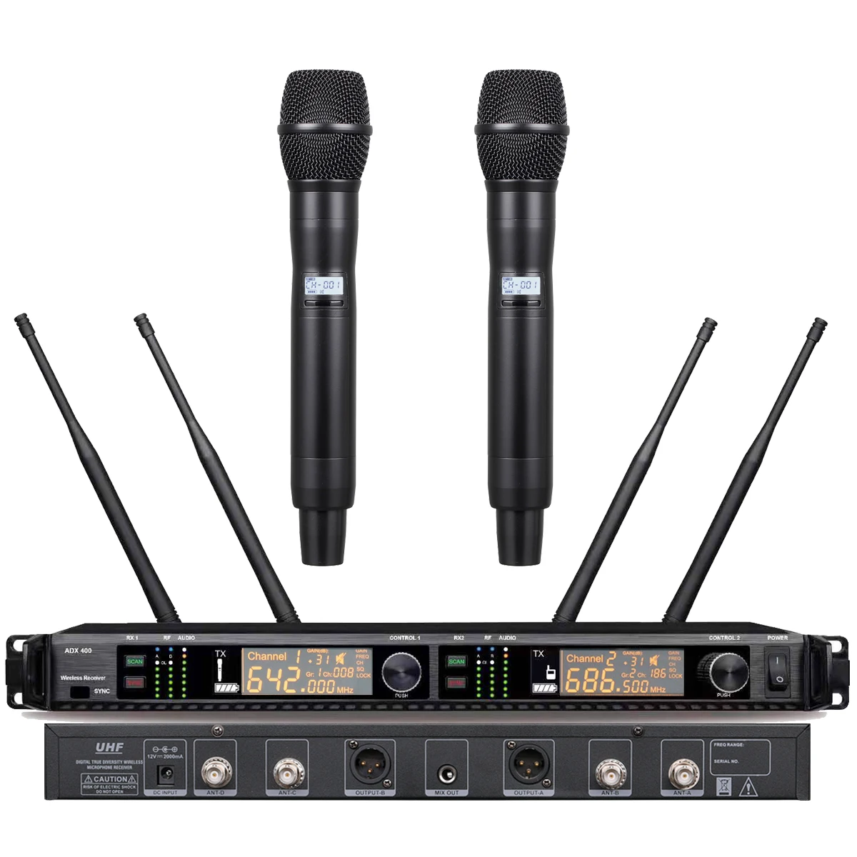Оригинальный беспроводной DJ-микрофон AD4D UHF 400 каналов для караоке цифровая
