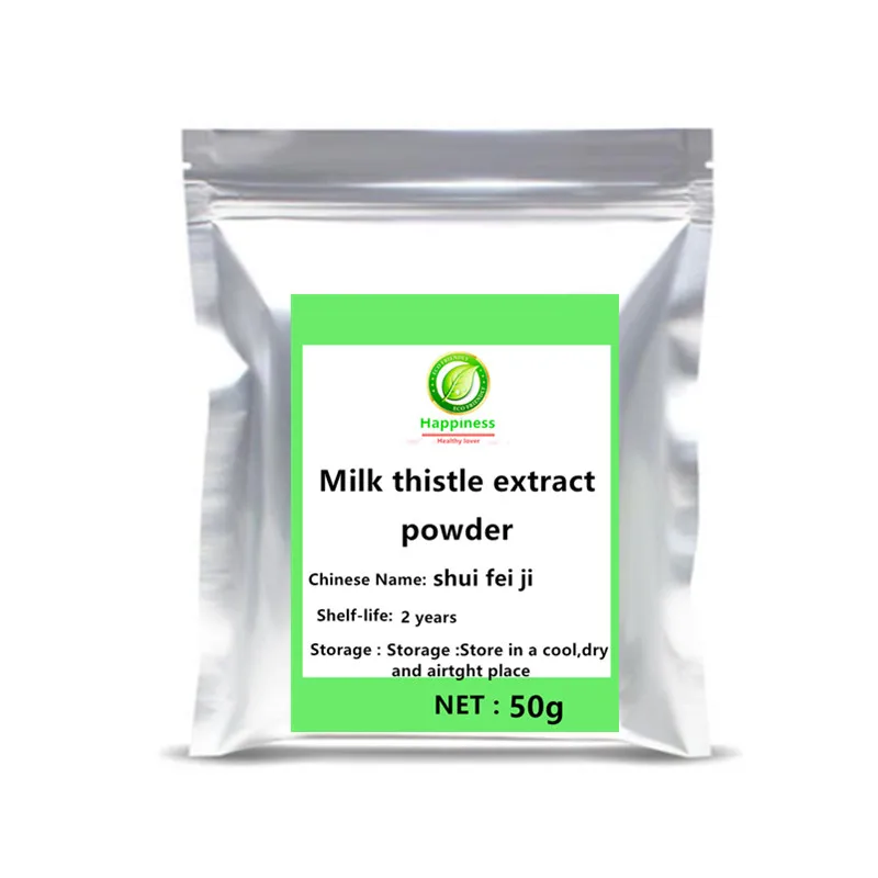 

100% Natural 80% silymarin milk thistle Powder Seed Extract capsule shui fei ji Protect Liver Antioxidation