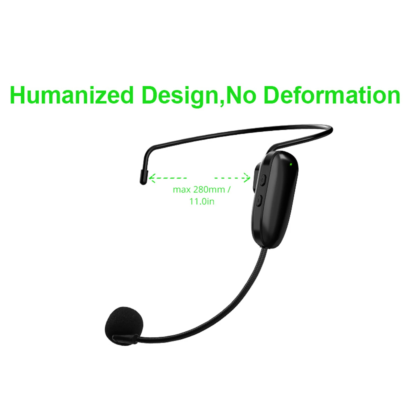 

Wireless Microphone Speech Headset Radio MIC for Loudspeaker Teaching Black