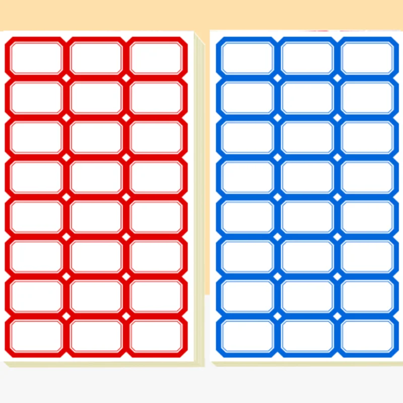 Красные/синие 240 шт. чистые этикетки бумажные именные наклейки классификация