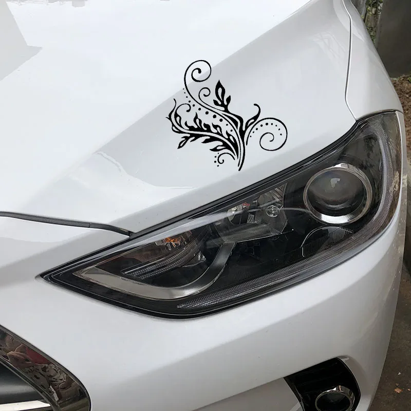 

YJZT 12.2X17.7CM Swirl Leaf Creative Window Decoration Vinyl Decals Car Sticker Accessories C25-1296