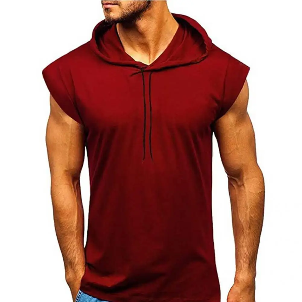 

Men Fashion Hooded Sleeveless Men Vest Comfy Running Vest All Match Streetwear